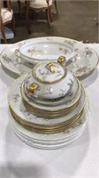 HAVILAND LIMOGE CHINA SET W/ SERVING WARE