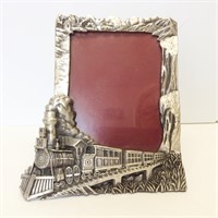 Pewter Railroad Picture Frame