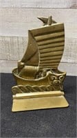 Brass Bookend Of Viking Ship