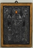 Icon Of St. Paraskevc In Silver Riza, Framed