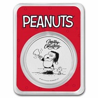 Peanuts Snoopy & Woodstock Christmas 1 Oz Silver