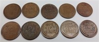 Wheat Pennies dating between 1919 to 1939 qty 10