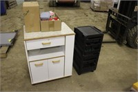 (2) Rolling Stylist Cabinets, With Assorted Hair