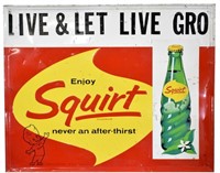 VINTAGE SQUIRT SODA ADVERTISING SIGN
