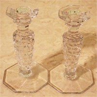 Pair of Fostoria American Candle Holders