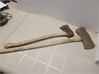 Two Old Axes- One Original Ox Head  Brand