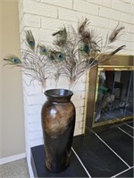 Floor Vase & Peacock Feathers