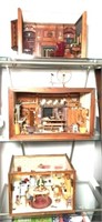 Three Dioramas in Wood Cases