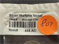 1943 P Silver Wartime Nickel