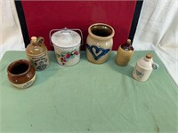 *LOT OF SM. POTTERY CROCKS & JUGS