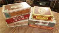 6 old cigar boxes