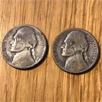 (2) 1944 Silver Wartime Jefferson Nickel - Error?