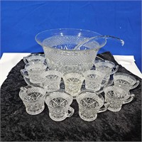 Imperial Glass Cape Cod Punch Bowl set