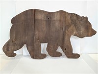 Handcrafted local artist wood bear art