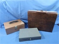 2 Steel Storage Cases (no keys), Cassette Case
