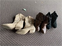 3 Ladies Boots Sz 7