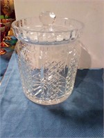 Crystal biscuit barrel  with lid
