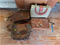 Assorted Vintage Leather & Wicker Purses