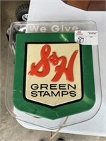 vintage s & h green stamps backlit sign