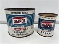 2 x Ampol Grease Tins Inc. Jet-Lube