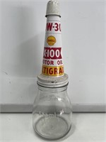 Shell X-100 Multigrade Tin Top on Pint Bottle