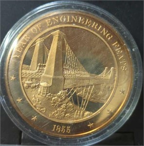 1855 year of engineering feats coppertone coin