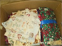 Box of fabric pieces