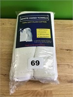 12pk White Cotton Hand Towels