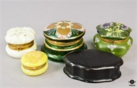 Porcelain, Wood and Glass Trinket Boxes
