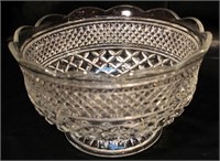 Large Footed Scalloped Crystal Bowl