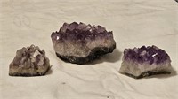 Trio of Purple Geodes