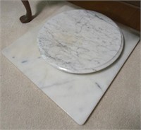 (B) Marble lazy Susan and cutting board