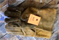 Welding leather gloves pair