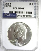 1971-S Silver Ike MS68 LISTS $6500