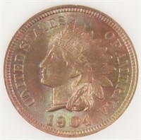 PCI GRADED 1904 INDIAN HEAD PENNY RED-BROWN MS63