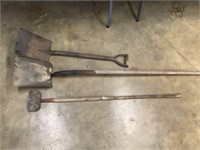 2 shovels and misc tool