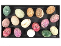 16 Alabaster Polished Stone Eggs