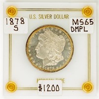 Coin 1878-S Morgan Silver Dollar, MS65, DMPL