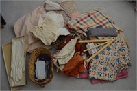 Lot of Vintage Material & Linens