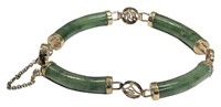 Vintage Nephrite Jade Panel Bracelet