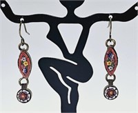 Vintage Micro Mosaic Drop Earrings #1