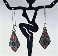 Vintage Micro Mosaic Drop Earrings #2