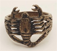 (KC) Sterling Silver Scorpion Ring (size 9) (6.9