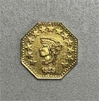 1855 1/2 CALIFORNIA GOLD COIN TOKEN