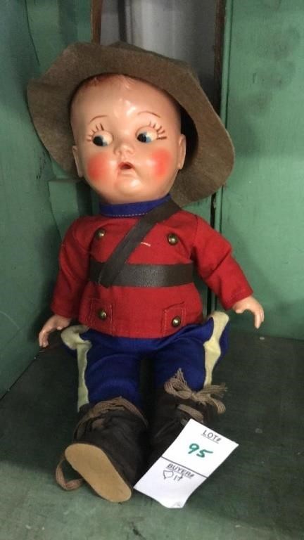 Royal Canadian mounted police vintage doll