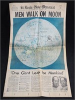 Vtg July 22 1969 St Louis Men On Moon Newspaper