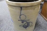 Antique salt glaze crock - 6 gallon - chips on ear