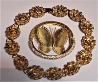 3 pc lot Necklace Butterfly Pin Bracelet