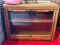 Glass Door Vintage Side Table Cabinet