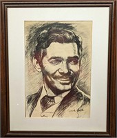 Framed Clark Gable Sketch Print